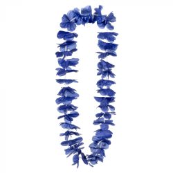 Collier hawaï unicolore - Bleu