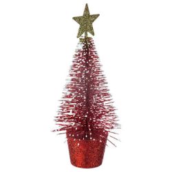 Sapin de table rouge