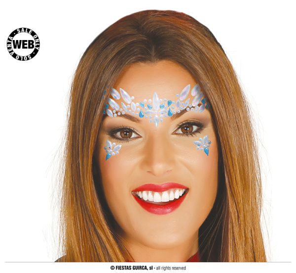Bijoux visage bleus et blancs – Image 2