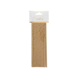 Pailles kraft étoiles or