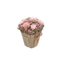 Bouquet carré fleurs roses