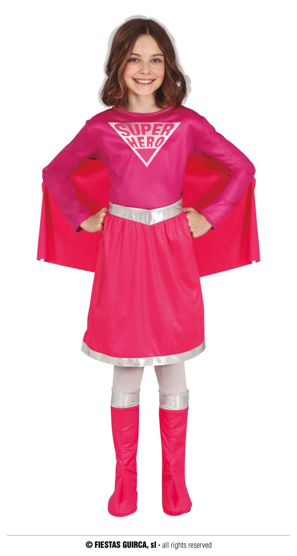 Déguisement super héroïne rose