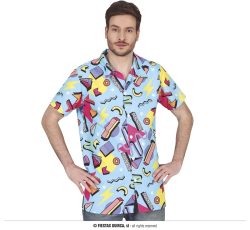 Chemise bleue fluo