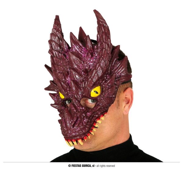Demi masque dragon marron