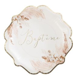 Assiettes baptême pampa