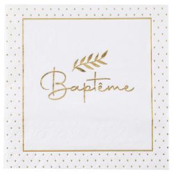 serviettes baptême or Espace Fete Agen Boé
