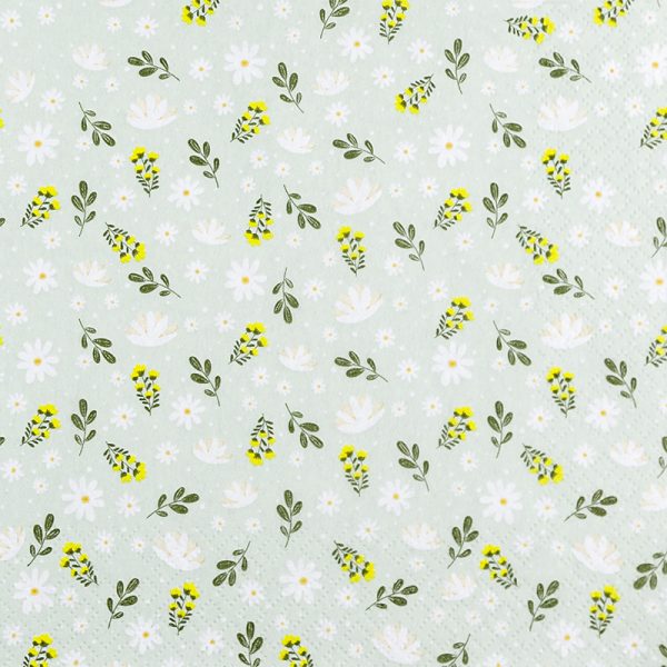Serviettes petites fleurs mint