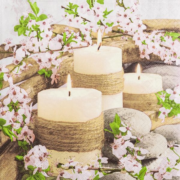 Serviettes spring candles