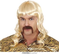 Perruque homme blonde avec moustache