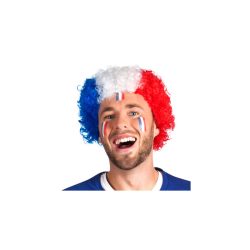 Perruque bleu blanc rouge