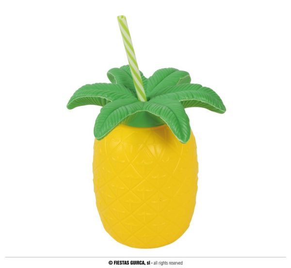 Verre ananas paille
