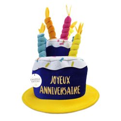 Chapeau bleu bougies anniversaire