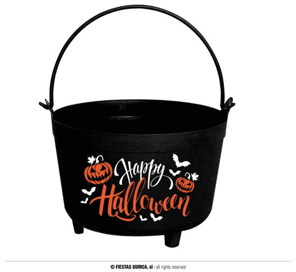 Chaudron 24cm noir happy halloween