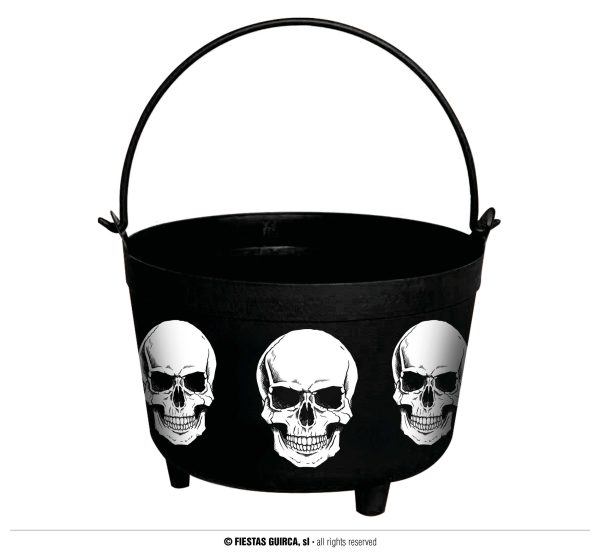 Chaudron 24cm noir tête de mort
