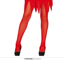 Collant résille rouge