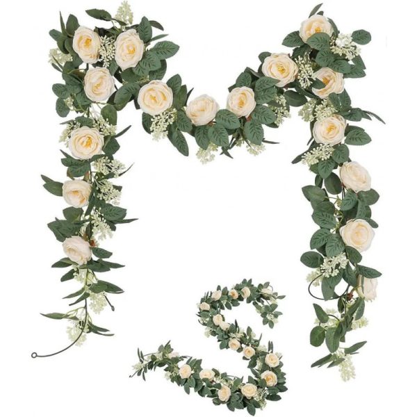 Guirlande roses et feuillage
