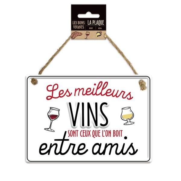 Plaque métal "les meilleurs vins..."