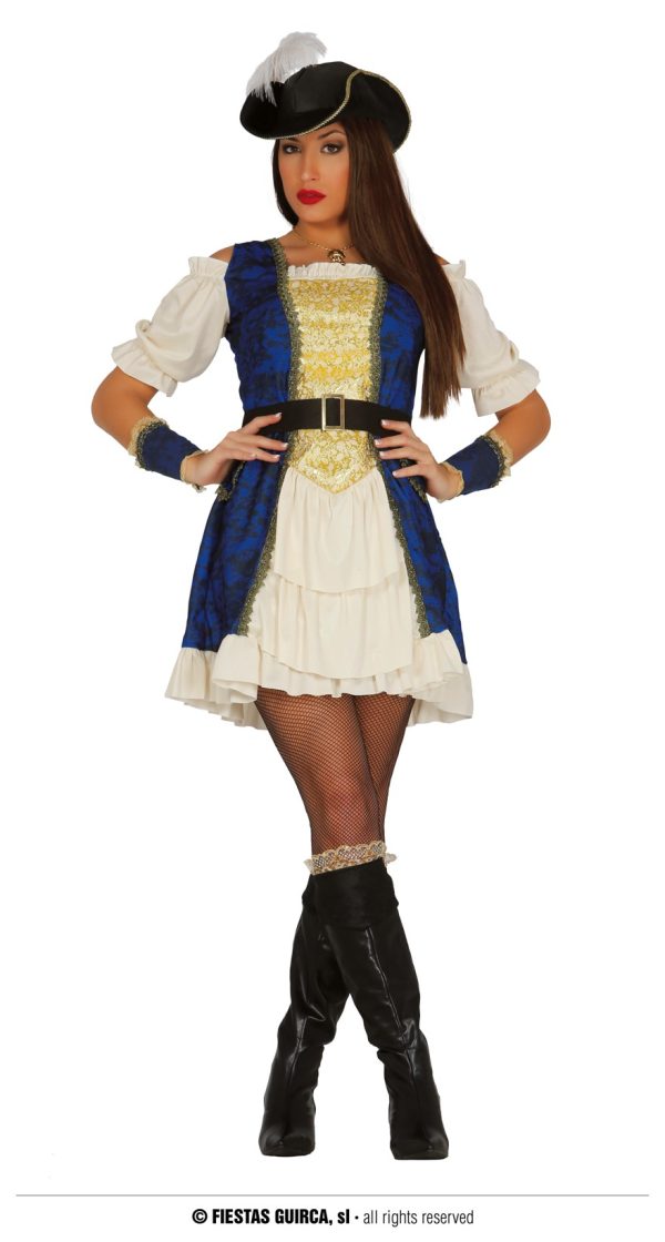 Déguisement femme pirate bleu