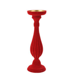Bougeoir baroque velours rouge
