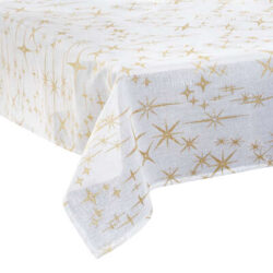 Nappe pliée blanche étoiles or