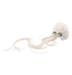 Bouquet 3 roses ivoires ruban