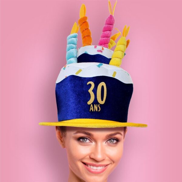 Chapeau bleu bougies âges – Image 3