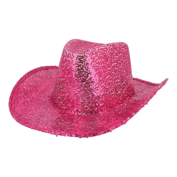 chapeau rodéo sequin rose fluo Espace Fête Agen Boé