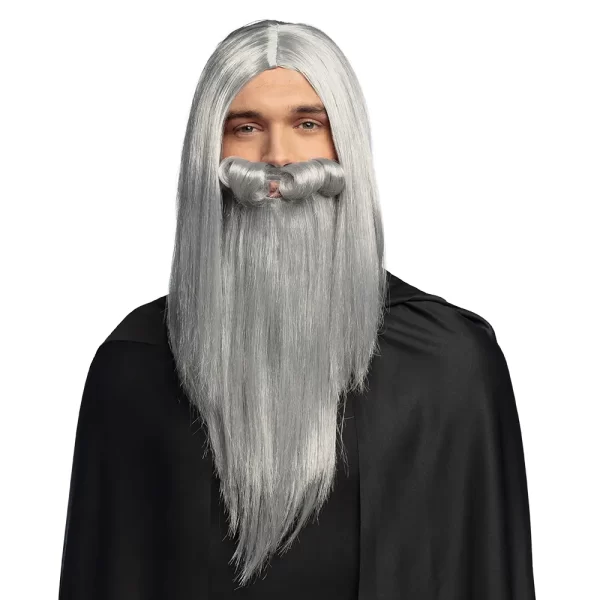 perruque magicien avec barbe grise Espace Fête Agen Boé