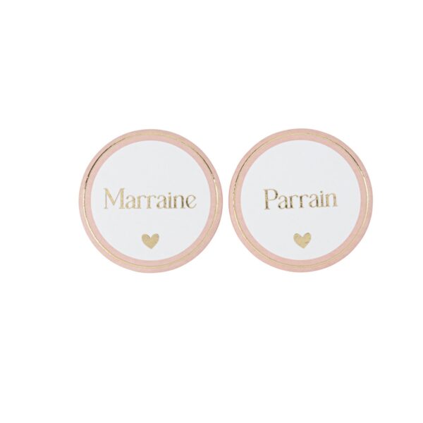 badge parrain marraine rose