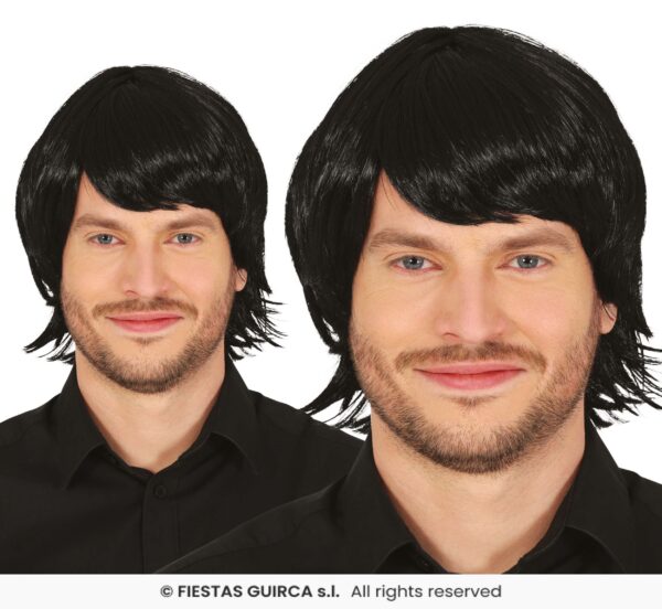 perruque homme 70's brune