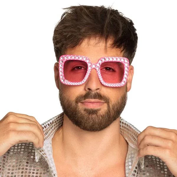 lunettes bling bling rose
