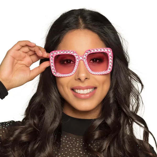 lunettes bling bling rose