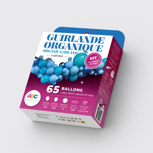 guirlande organique ballons bleus